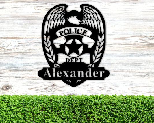 Police Officer Gift, Graduation Gift, Personalized Cop Metal Name Sign, Cop Sign, Sheriff Deputy Name - metal sign