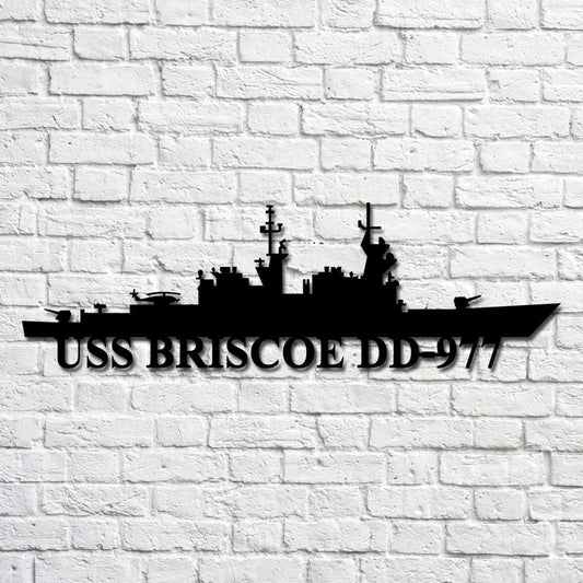 Uss Briscoe Dd977(2) Navy Ship Metal Art, Custom Us Navy Ship Cut Metal Sign, Gift For Navy Veteran, Navy - metal sign
