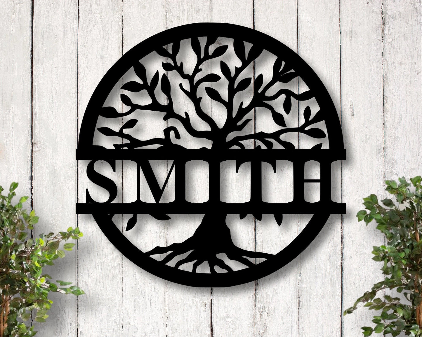 Personalized Family Name Metal Sign Housewarming Gift Metal Monogram Sign Door Hanger Last Name Sign Metal Wall Ar, Laser Cut Metal Signs Custom Gift Ideas