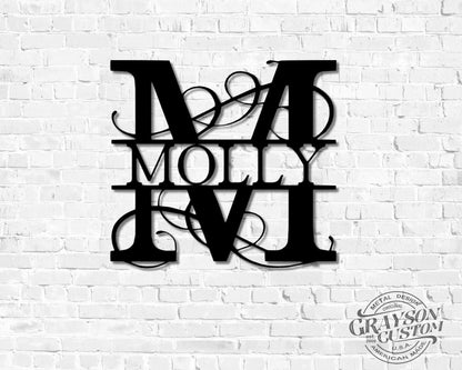 Personalized Regal Monogram Family Name Sign Farmhouse Decor Wedding, Anniversary, Or Housewarming Gift Rustic Metal Wall Art Laser Cut Metal Signs Custom Gift Ideas