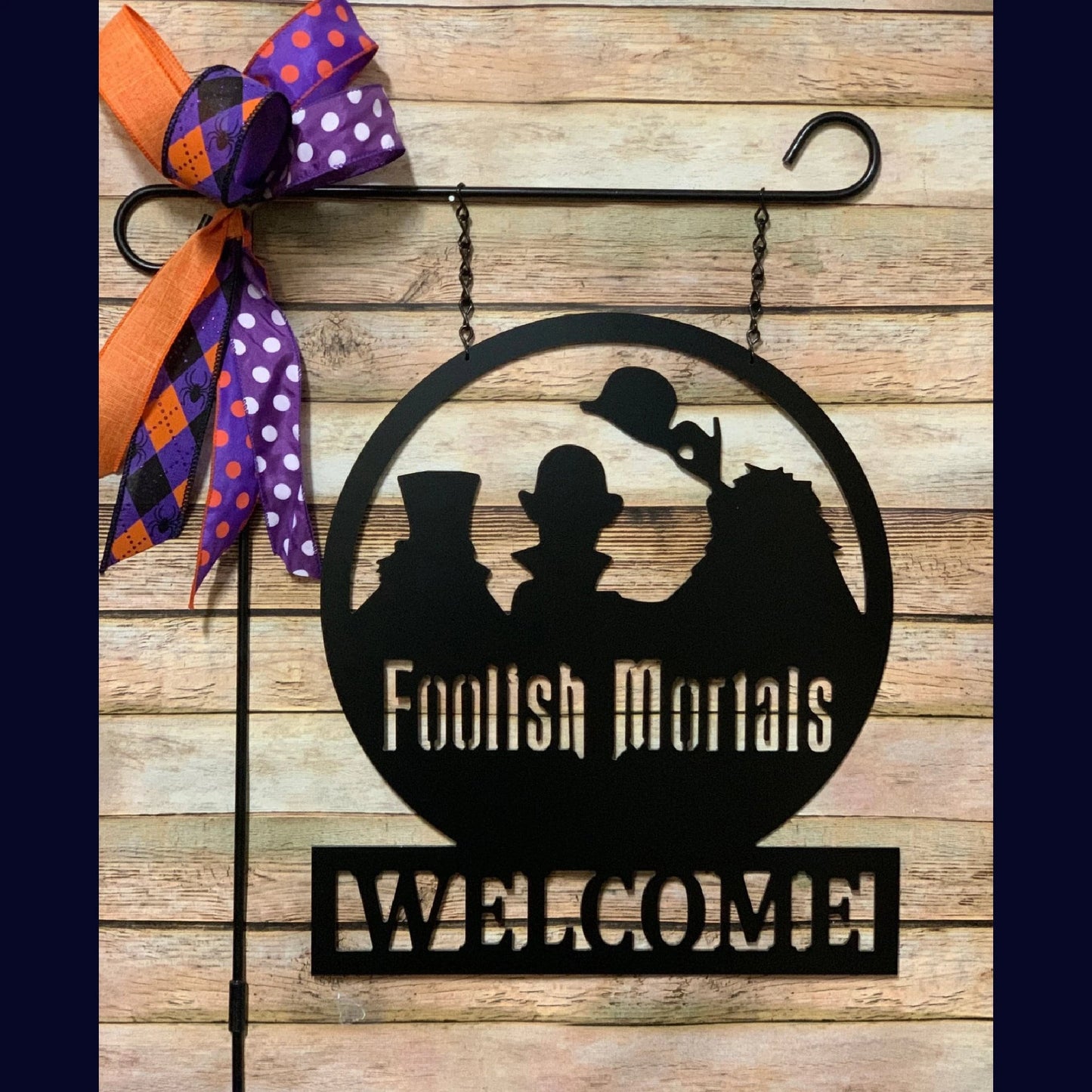 Welcome Foolish Mortals Homewarming Gift Haunted Mansion Garden Decor Door Wreath Welcome Yard Sign For Fans