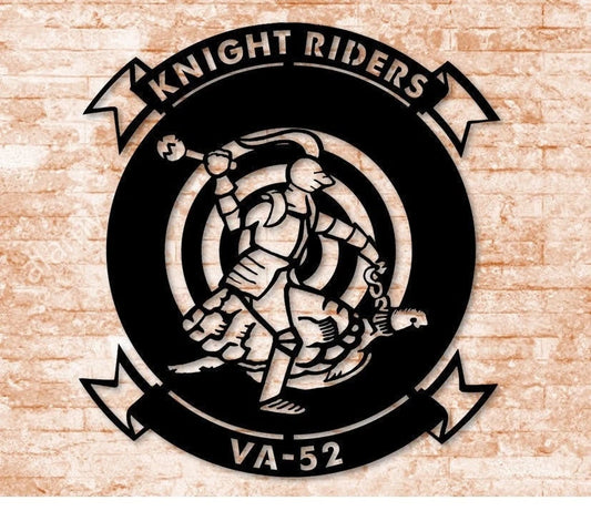 Va52 Knightriders Insignia Silhouette Metal Sign Cut Metal Sign Wall Decor
