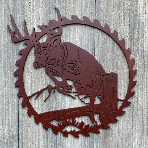 Deer Sawblade Metal Sign Cutout Cut Metal Sign Wall Metal Art