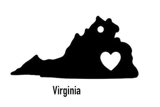 Virginia State Ornament Cut Metal Sign Wall Decor Metal Sign Metal Art