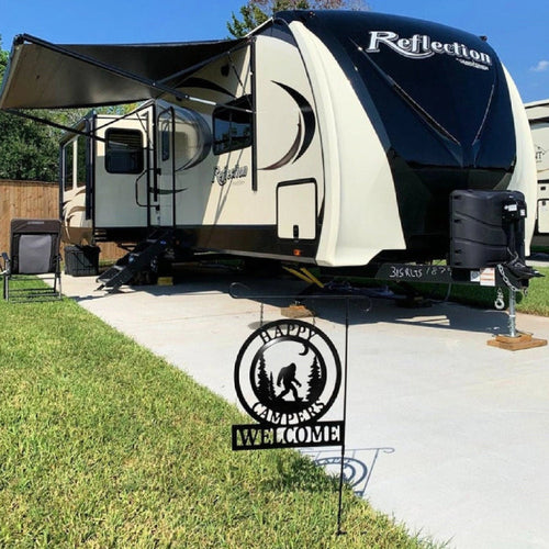 Bigfoot Campground Signs & Campsite Decor Gift Idea For Camping Families Cut Metal Sign Wall Metal Sign