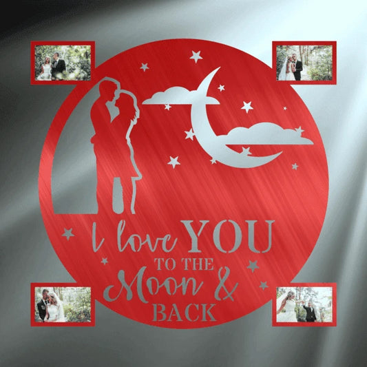Picture Love Monogram Customized Metal Signs, Custom Metal Sign, Custom Signs, Metal Sign, Metal Laser Cut Metal Signs Custom Gift Ideas - 8 inches - metal sign