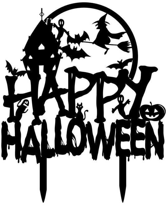 Spooky Happy Halloween Sign Cut Metal Sign - 8 inches - metal sign