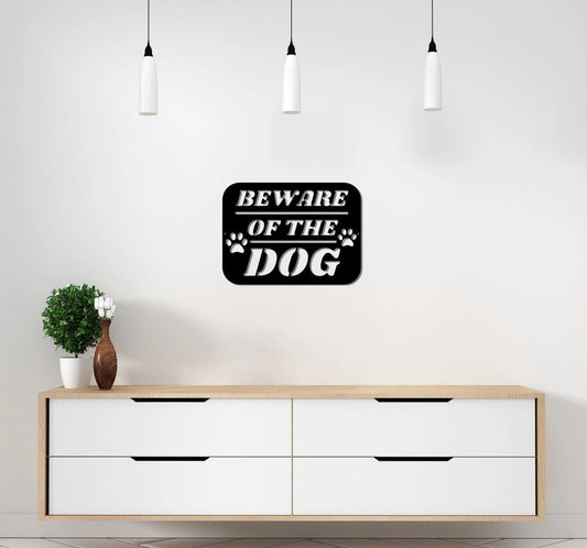 Beware Of The Dog Sign Metal Dog Sign Front Gate Dog Sign Front Door Dog Sign Non Rust Metal Sign Outdoor Indoor Metal Sign Wall Sign