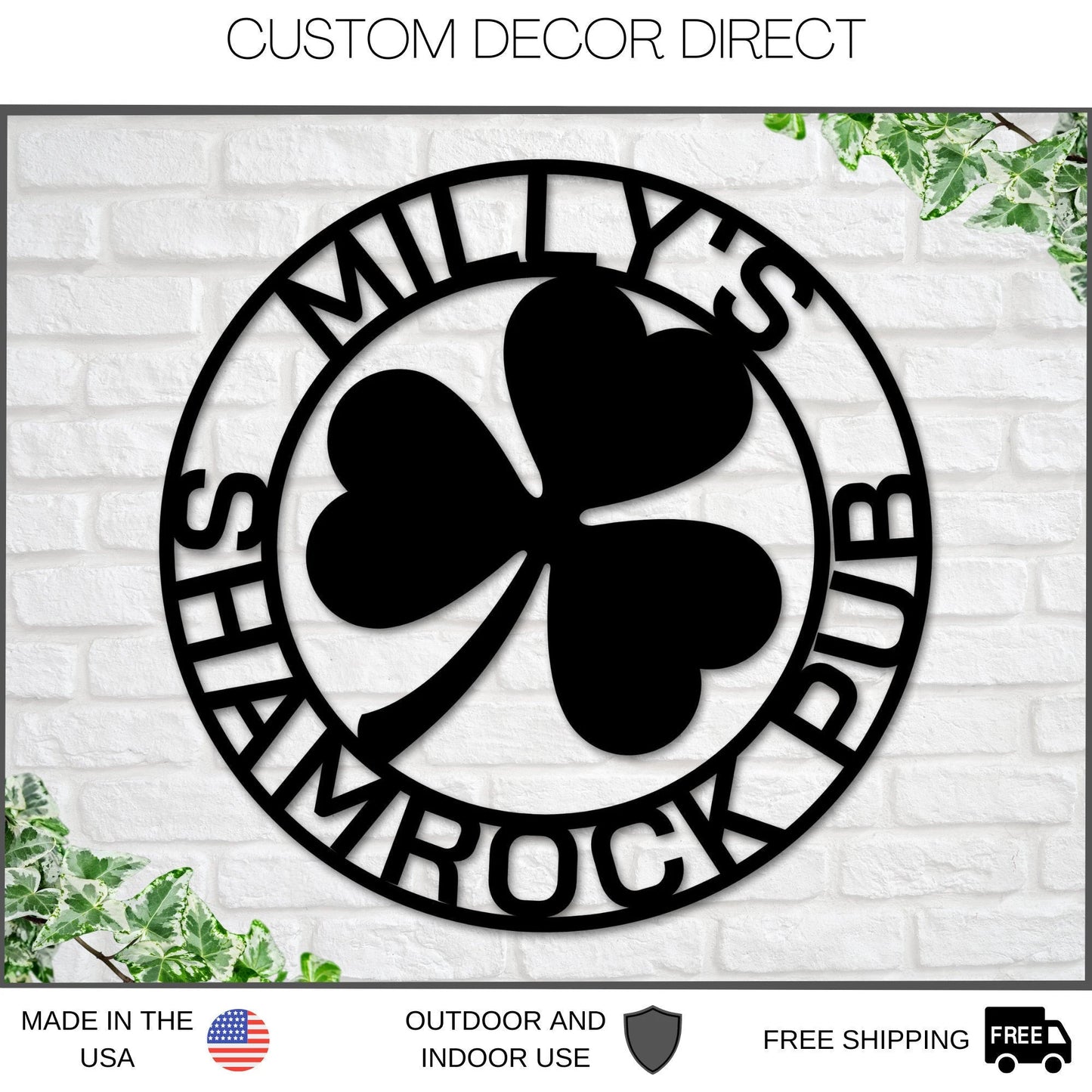 Irish Pub Sign, Personalized Irish Bar Sign, St. Patrick's Day Decor, Irish Sign, Bar Sign, Personalized Sign, Irish Bar Sign, Shamrocks Laser Cut Metal Signs Custom Gift Ideas