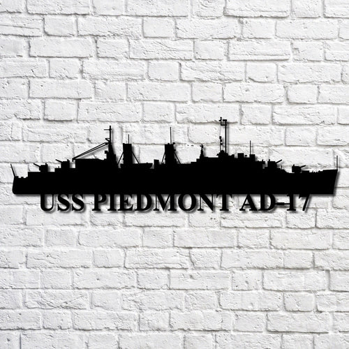 Uss Piedmont Ad17 Navy Ship Metal Art, Gift For Navy Veteran, Navy Ships Silhouette Metal Art, Navy Home Decor Laser Cut Metal Signs Custom Gift Ideas
