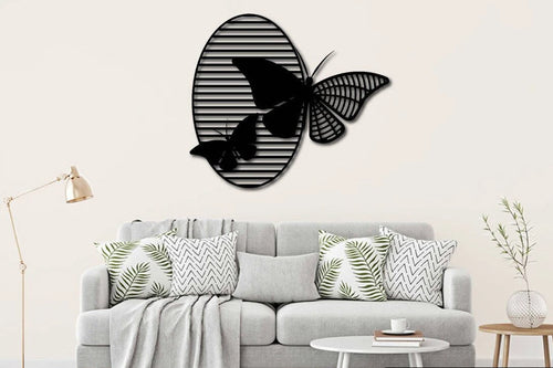 Butterfly Striped Decor Wall Art Cut Metal Sign Laser Cut Metal Signs Custom Gift Ideas