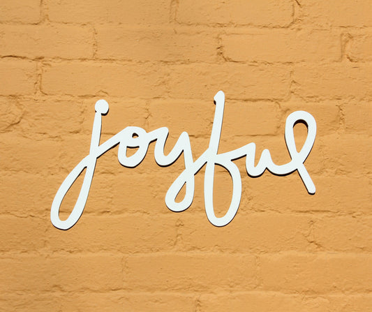 Joyful Metal Sign Metal Word Indoor Or Outdoor Metal Signs Joyful Interior Design Decor - 8 inches - metal sign