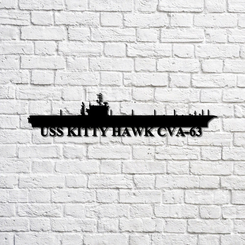 Uss Kitty Hawk Cva63 Navy Ship Metal Sign, Memory Wall Metal Sign Gift For Navy Veteran, Navy Ships Silhouette Metal Sign Laser Cut Metal Signs Custom Gift Ideas