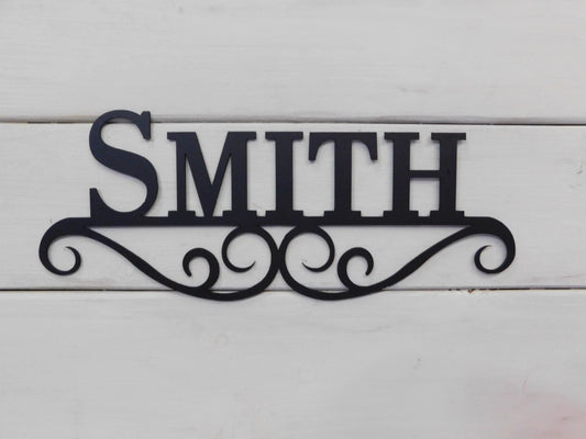 Personalized Name Sign, Custom Metal Last Name Sign, Last Name Sign Laser Cut Metal Signs Custom Gift Ideas - 8 inches - metal sign