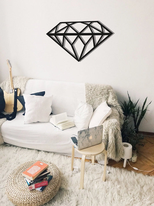 Geometric Diamond Wall Art Decor Cut Metal Sign Laser Cut Metal Signs Custom Gift Ideas - 8 inches - metal sign