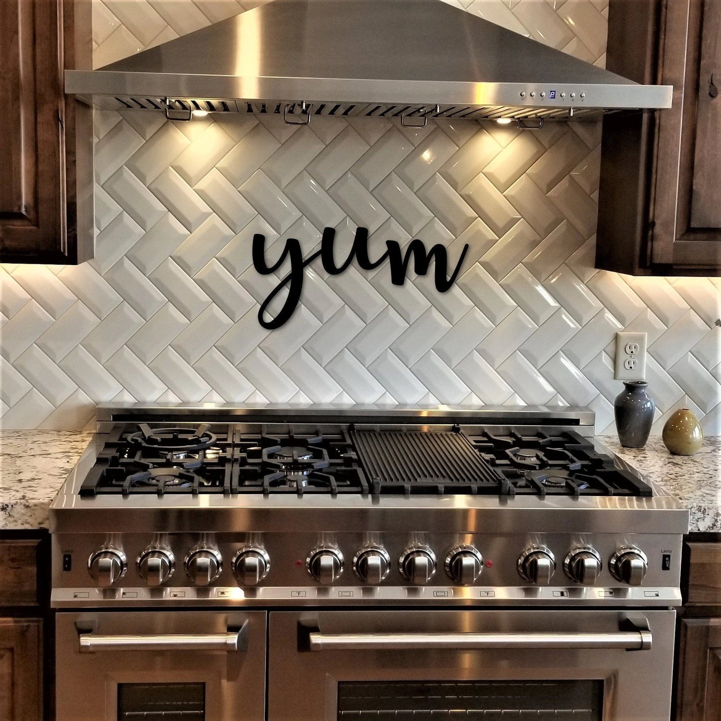 Yum Sign Metal Word Art Kitchen Sign Dining Room Decor Metal Yum Sign Yum Metal Word Kitchen Decor Word Signs