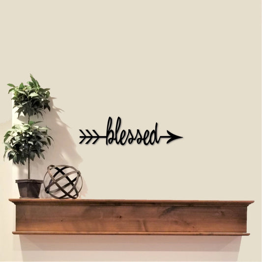 Blessed Sign Split Arrow Cursive Blessed Word Sign Blessed Wall Decor Arrow Decor Metal Word Art Words For The Wall