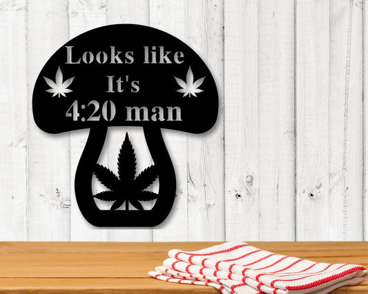 Personalized Mushroom Sign Kitchen Decor Herb Sign Man Cave Mushroom Sign Gift For Him Custom Metal Sign Sign Trees Smoking Sign - 8 inches - metal sign