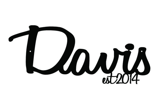 Custom Family Last Name Script Metal Sign Black, House Sign, Personalized Gift, Metal Wall Art, Wedding - wedding detail