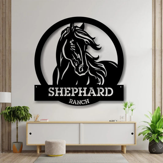 Custom Horse Sign, Metal Name Sign, Metal Sign, Personalized Metal Horse Sign, Farmhouse Decor, Outdoor - metal sign
