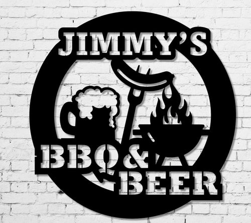 Metal Bbq Sign Custom Bbq Sign Beer & Bbq Grilling Gifts Father's Day Gift Husband Birthday Gift Boyfriend Gift Backyard Decor