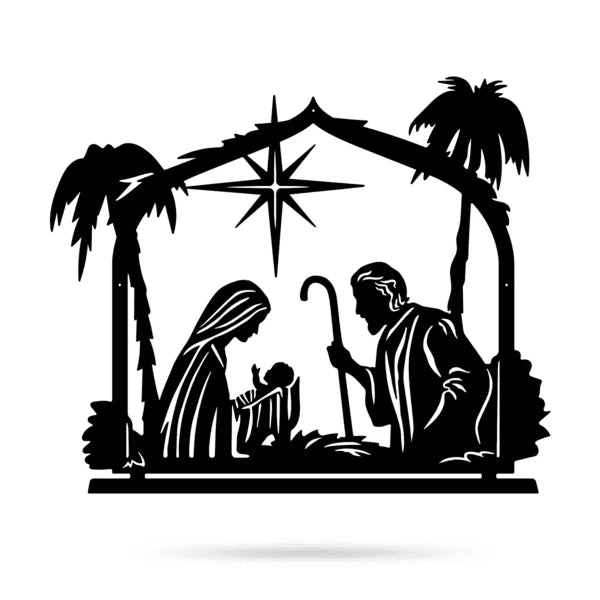 Nativity Scene Wall Deeeecor Cut Metal Sign Metal House Sign