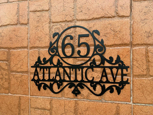 Personalized Address Sign Custom Metal Wall Art House Number Sign Street Address Plaque Outdoor, Wall - metal sign
