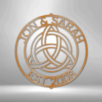 Personalized Celtic Knot Ring Monogram Metal Wall Art, Celtic Knot Metal Wall Sign, Housewarming Gift For Newly Weds, Christmas Gift Idea Laser Cut Metal Signs Custom Gift Ideas