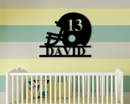 Football Name Sign, Nursery Decor, Personalized Metal Sign, Football Lover Gift, Personalized Name Sign, Metal Name Sign, Kids Name Sign, Metal Laser Cut Metal Signs Custom Gift Ideas