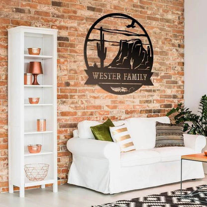 Southwestern Serenity Monogram, Cut Metal Sign, Metal Wall Art, Metal House Sign Laser Cut Metal Signs Custom Gift Ideas