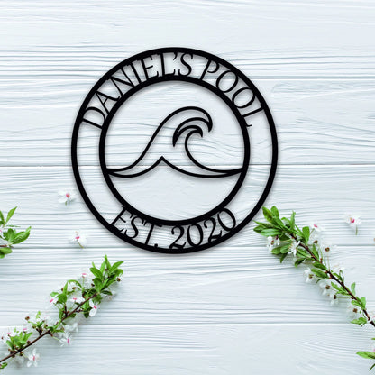 Personalized Family Pool Metal Sign, Custom Metal Pool Sign, Home Pool Sign, Metal Wall Decor, Metal Wall Art, Metal Sign Laser Cut Metal Signs Custom Gift Ideas-2
