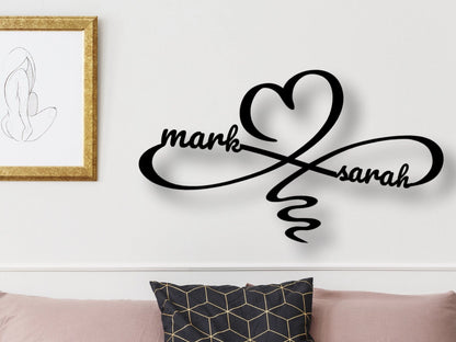 Personalized Metal Sign, Infinity Sign, Wall Art, Name Sign, Metal Signs, Metal Wall Decor, Infinity Sign With Names, In, Laser Cut Metal Signs Custom Gift Ideas