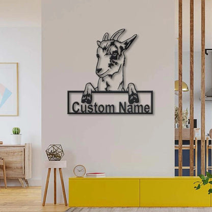 Personalized Goat Farm Monogram Metal Sign Art , Custom Goat Farmer Metal Sign, Farmer Lover Sign Decoration For Living Room Laser Cut Metal Signs Custom Gift Ideas