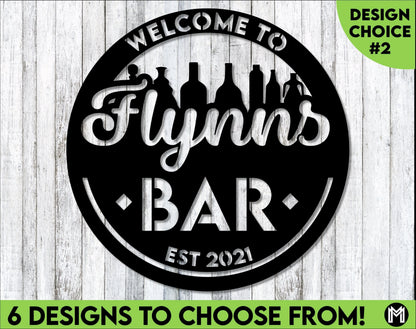 Welcome To The Bar Sign, Metal, Custom Bar Sign, Personalized Bar Sign, Made To Order Bar Sign, Pub Sign, Home Bar Signs Laser Cut Metal Signs Custom Gift Ideas