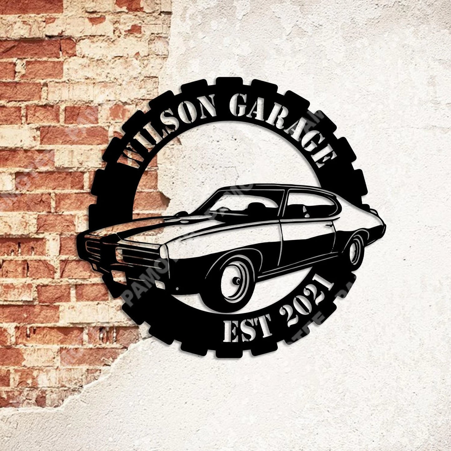 Custom Name Established Date Car Garage Steel Art, Wall Decor For Him, Metal Laser Cut Metal Signs Custom Gift Ideas