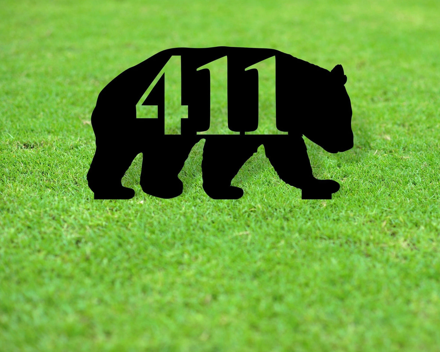 Bear Themed Custom Address Steel Yard Sign Bear Address Sign Bear House Number Plaque Custom Metal Monogram Address Plaque Front Yard