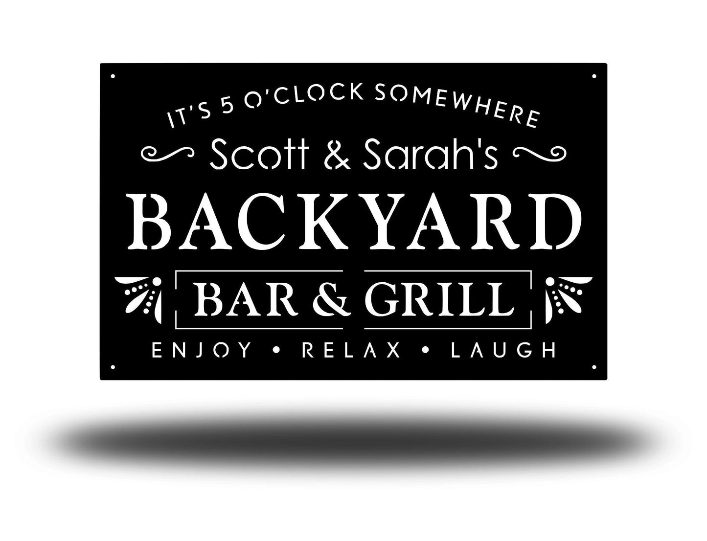 Personalized Outdoor Backyard Custom Sign Custom Metal Patio Sign Custom Metal Pool Sign Custom Metal Backyard Sign Laser Cut Metal Signs Custom Gift Ideas