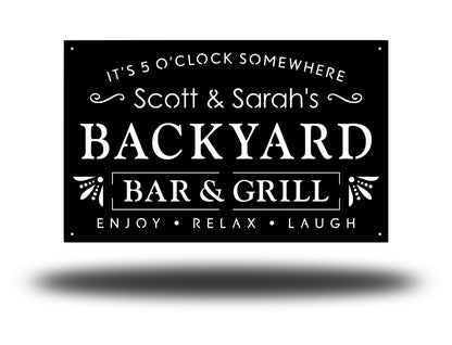 Personalized Outdoor Backyard Custom Sign Custom Metal Patio Sign Custom Metal Pool Sign Custom Metal Backyard Sign Laser Cut Metal Signs Custom Gift Ideas
