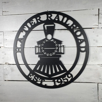 Personalized Train Sign, Powder Coated For Outdoor Or Indoor Use, Custom Metal Sign, Laser Cut Metal Signs Custom Gift Ideas