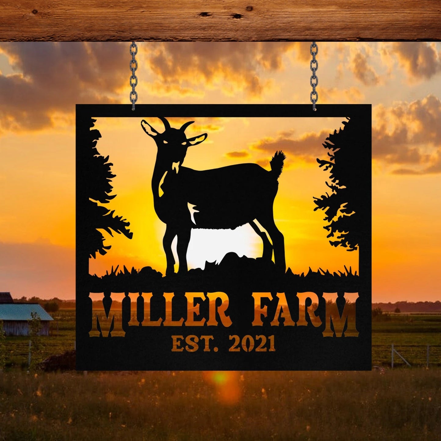 Personalized Metal Farm Sign Pygmy Goat Monogram, Custom Outdoor Farmhouse, Metal Laser Cut Metal Signs Custom Gift Ideas