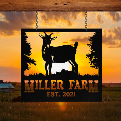 Personalized Metal Farm Sign Pygmy Goat Monogram, Custom Outdoor Farmhouse, Metal Laser Cut Metal Signs Custom Gift Ideas