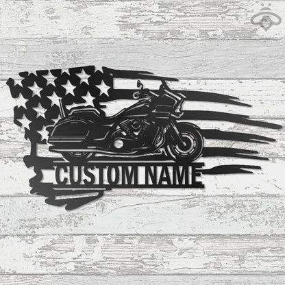 Custom Motorcycle Metal Wall Art, Personalized Motorcycle Garage Name Sign Decoration For Living Room, Biker Home Decor Laser Cut Metal Signs Custom Gift Ideas