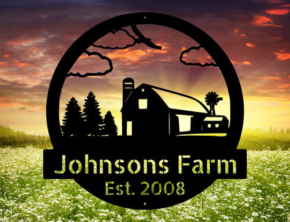 Metal Farm Sign ,barn Personalized Family Name Metal Sign Wedding Gift Personalized Gift Metal Wall Art, Laser Cut Metal Signs Custom Gift Ideas