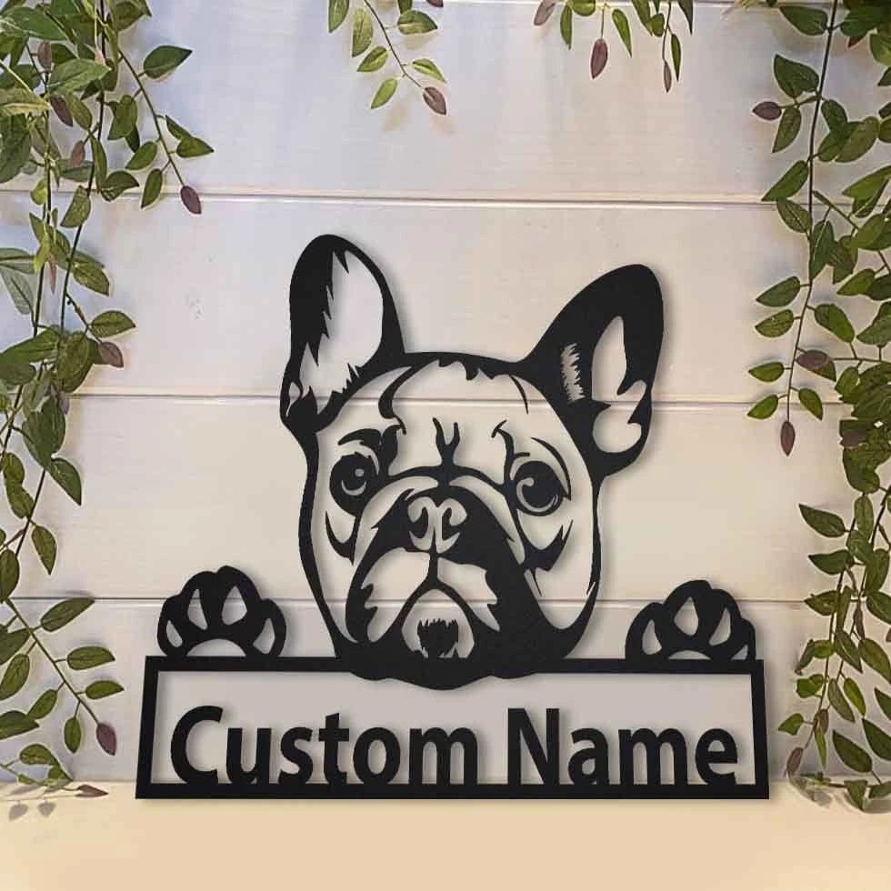 Personalized French Bulldog Metal Sign Art, Custom French Bulldog Metal Sign, French Bulldog Dog Gifts For Men, Dog Gift, Animal Gift, Laser Cut Metal Signs Custom Gift Ideas
