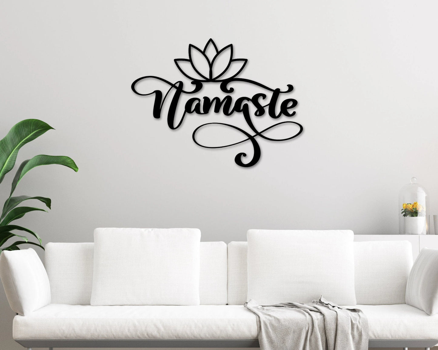 Namaste Sign, Metal Namaste Sign, Yoga Studio Decor, Namaste Wall Art, Namaste Decor, Personalized Yoga Sign, Word Wall Art, Meditation Gift Laser Cut Metal Signs Custom Gift Ideas