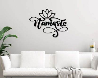 Namaste Sign, Metal Namaste Sign, Yoga Studio Decor, Namaste Wall Art, Namaste Decor, Personalized Yoga Sign, Word Wall Art, Meditation Gift Laser Cut Metal Signs Custom Gift Ideas