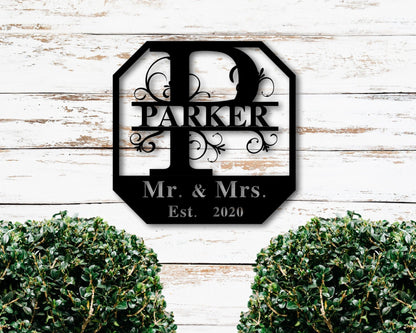 Mr & Mrs Sign, Custom Wedding Name Sign, Mr And Mrs Metal Name, Personalized Last Name Sign, Wedding Gift, Anniversary Gift, Custom Family, Metal Laser Cut Metal Signs Custom Gift Ideas