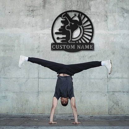 Personalized Breakdancing Monogram Metal Sign Art , Custom Breakdancing Metal Sign, Breakdancing Lover Sign Decoration For Living Room, Laser Cut Metal Signs Custom Gift Ideas