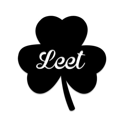 Personalized Leet Three Leaf Clover Shamrock Irish Celtic Metal Sign, Metal Laser Cut Metal Signs Custom Gift Ideas