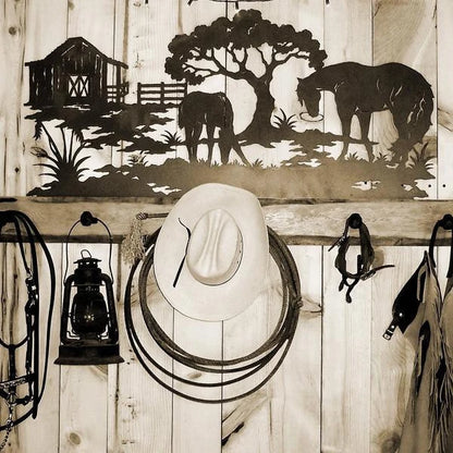 Horse Art 2 Personalized Horse Metal Sign, Horseshoe Art, Western Decor, Initial Metal Sign, Housewarming Gift, Farmhouse Decor Metal Wall Art Laser Cut Metal Signs Custom Gift Ideas